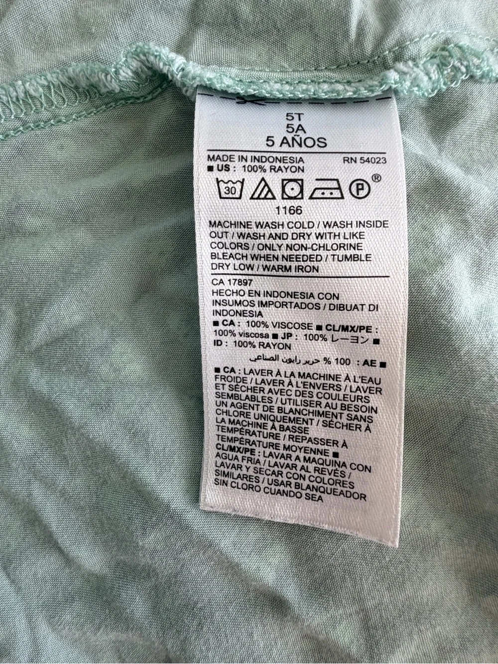 Old Navy Girls 5T Sage Green Floral Swing Dress 100% Rayon